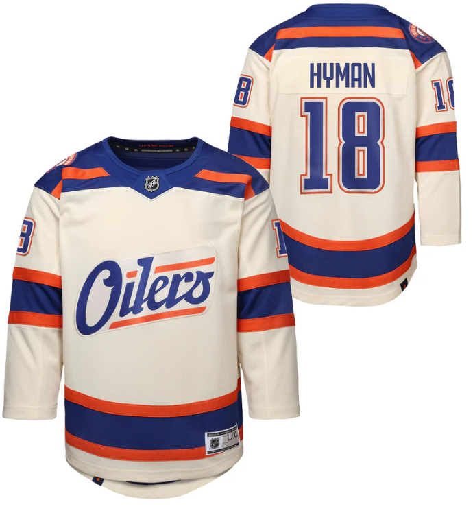 Men Edmonton Oilers #18 Hyman white 2025 NHL jersey